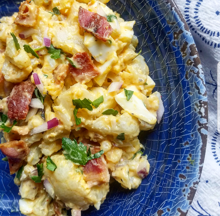 Cauliflower “Potato” Salad With Bacon - Lite Cravings