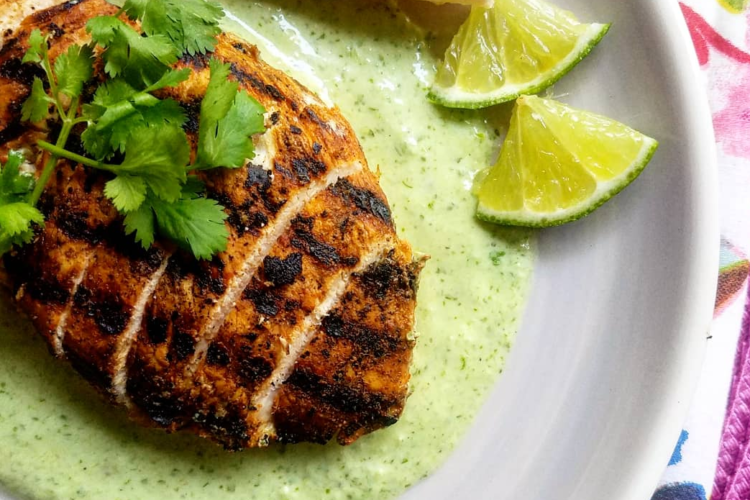 Put a South-American twist on your usual chicken dinner with this classic Peruvian-Style Chicken Breast with Green Sauce, altered a bit so I could lighten it up. You'll be blown away by the flavorful marinade and sauce!﻿