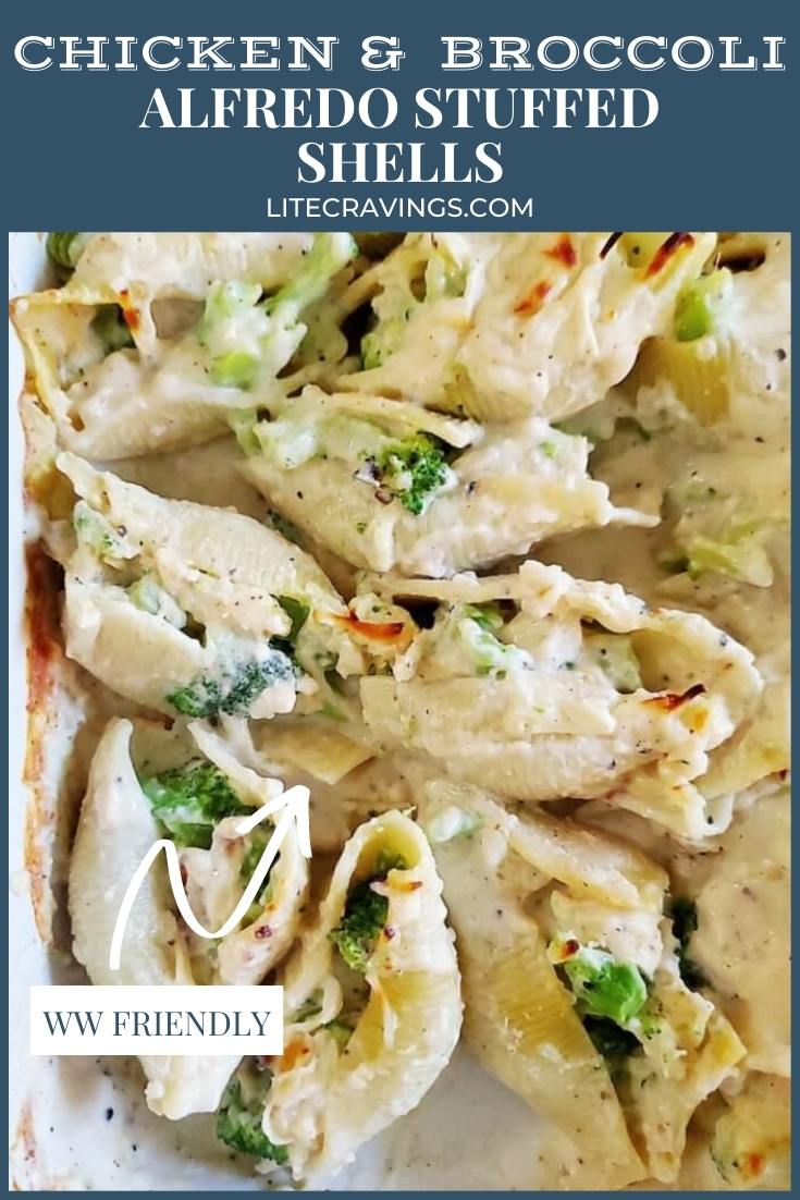 Chicken and Broccoli Alfredo Stuffed Shells Lite Cravings Recipes