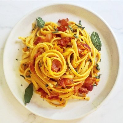 Butternut Squash Carbonara with Bacon and Sage