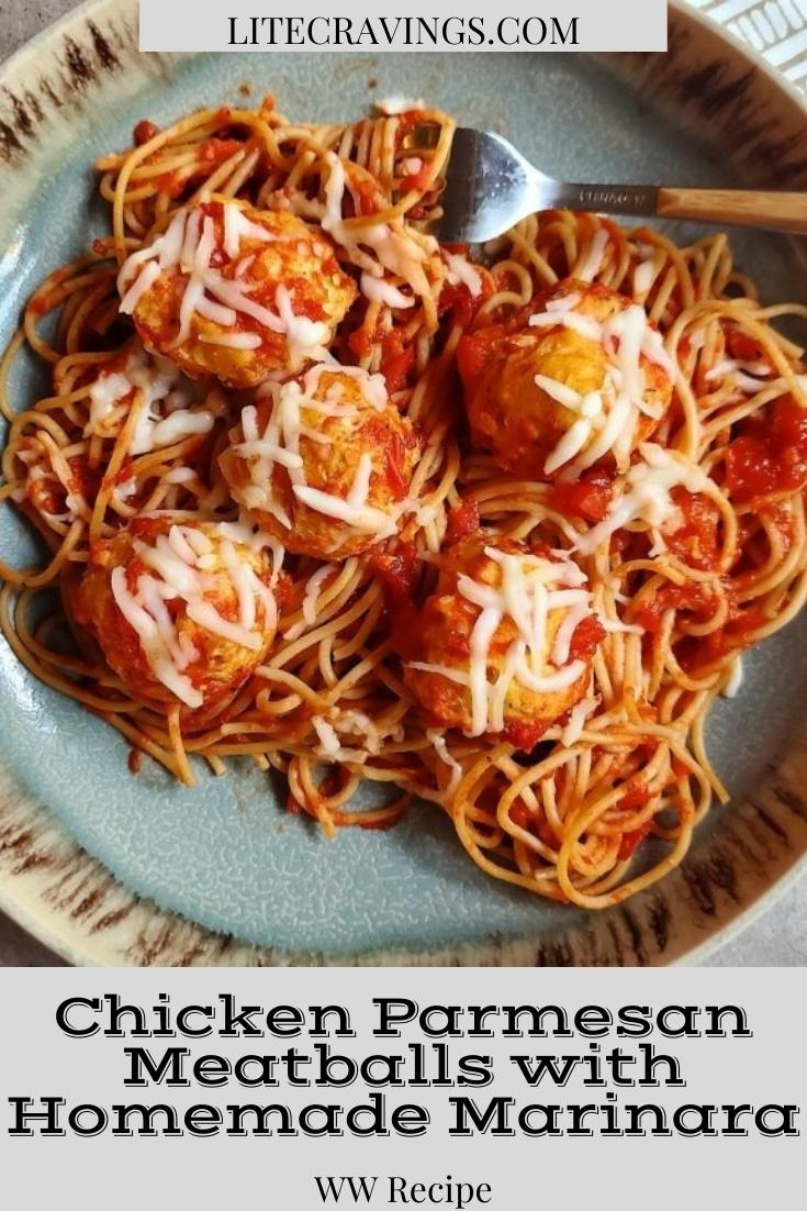 Chicken Parmesan Meatballs with Homemade Marinara | WW Recipes