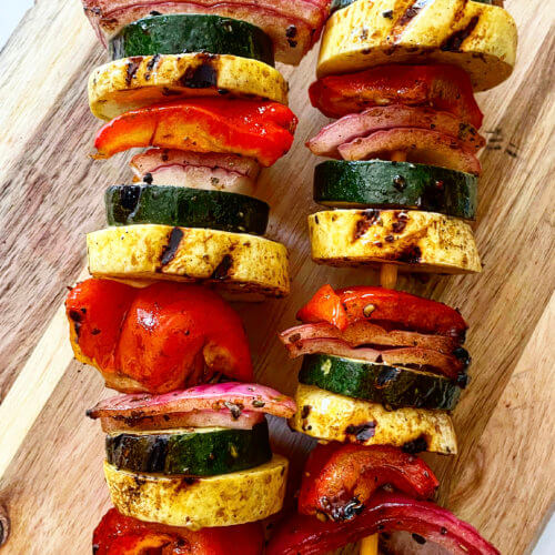 Veggies shop for kabobs