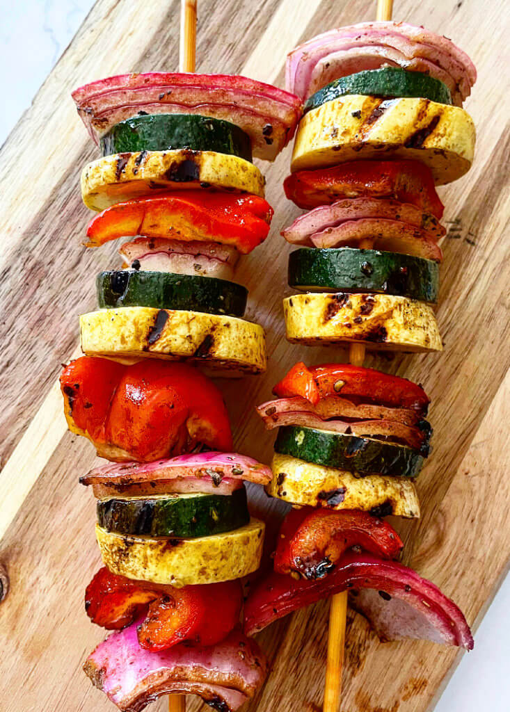 Grilled Vegetable Skewers - Slender Kitchen